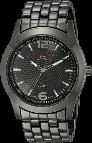 Montre Homme US Polo US8444EXL Cadran Noir Bracelet Gris Acier