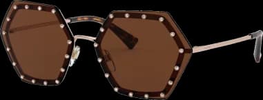 Lunettes de soleil Valentino Garavani VA2035 Ruthenium forme hexagonales vue 2