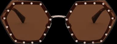 Lunettes de soleil Valentino Garavani VA2035 Ruthenium forme hexagonales vue 3