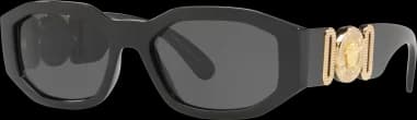 Lunettes de soleil Medusa Biggie Versace VE4361 en acétate noir