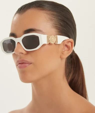 Lunettes de soleil Medusa Biggie Versace VE4361 en acétate blanc vue 3