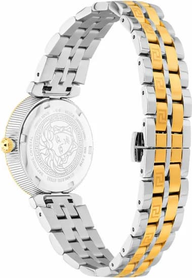 Montre Femme Versace Daphnis VEOCA0424 bracelet acier bicolore cadran vert vue 4