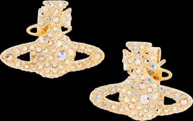 Garde-temps Vivienne Westwood 109841G, forme bas relief, pavés de cristaux, fermoir doré