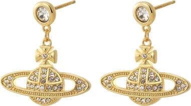 Boucles d'oreilles pendantes Vivienne Westwood Orb plaquées or jaune - Réf. 111496G - Pour femme
