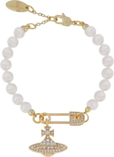 Bracelet épingle Vivienne Westwood à perles et pendentif orbe Lucrece