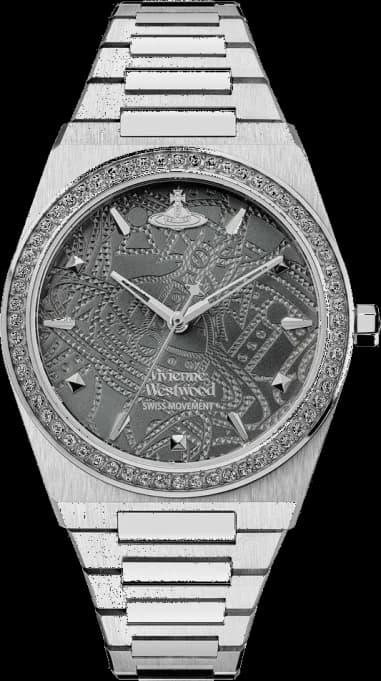 Montre Femme Vivienne Westwood Charterhouse VV244GYSL - Cadran Gris, Bracelet Acier Argenté