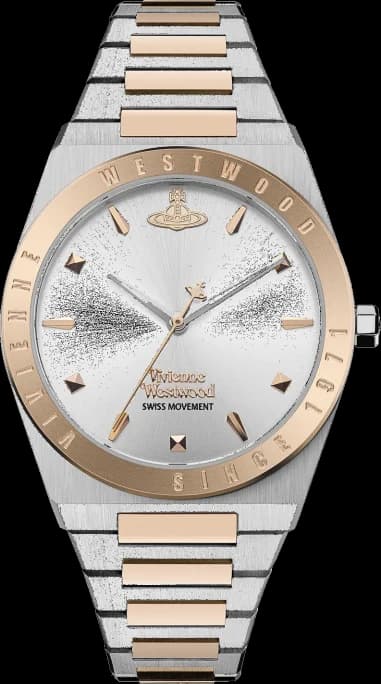Montre Femme Vivienne Westwood Charterhouse VV244SLSR - Cadran argenté, bracelet acier bicolore or rose et argent