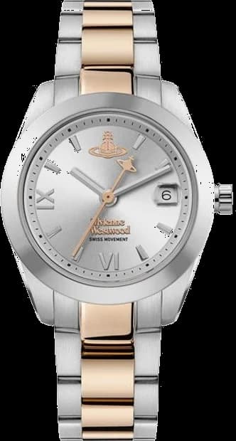 Montre Femme Vivienne Westwood Fenchurch VV292SLSR - Cadran argenté, bracelet acier bicolore argent et or rose
