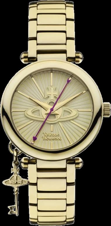 Montre Femme Vivienne Westwood Kensington VV006KGD - Cadran Doré Champagne, Boîtier et Bracelet Acier Inoxydable Doré