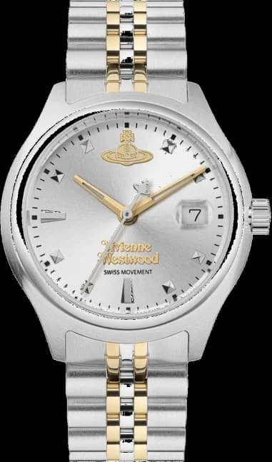 Montre Femme Vivienne Westwood Little Camberwell VV311SLSG - Cadran argenté, bracelet acier bicolore argent et or