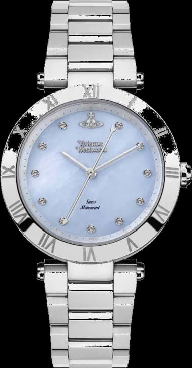 Montre Femme Vivienne Westwood Montagu VV206BLSL - Cadran bleu nacré, bracelet acier argent