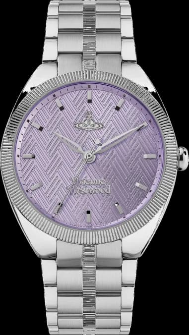 Montre Femme Vivienne Westwood The Mews VV281PPSL - Cadran violet et bracelet acier argenté