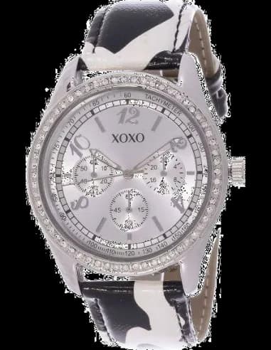 Montre Femme XOXO XO3170 en Cuir Noir et Boîtier Argent