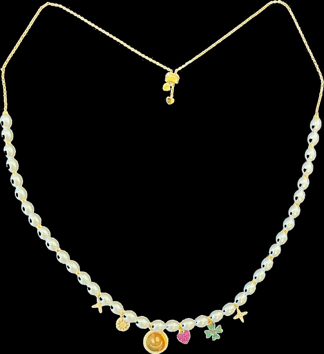 Garde-temps APM Monaco AS056-110269 pour femme, breloques étoiles trèfle cœur smiley or jaune