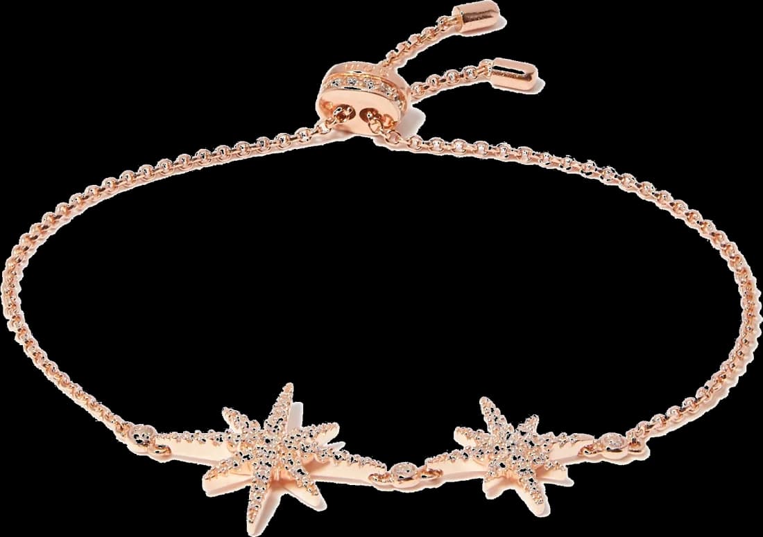 Garde-temps APM Monaco AS030-110277 pour femme, bracelet météorites double tour, placage or rose