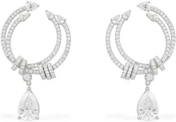 Garde-temps APM Monaco AE429 pour femme, rondes micropavées argent 925