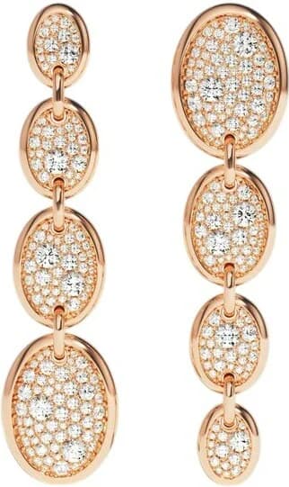 Garde-temps APM Monaco PE15363OX pour femme, ovales pendantes cristaux blancs plaquées or rose