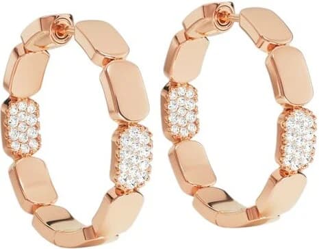 Garde-temps APM Monaco PE15769OX pour femme, mini créoles Yacht Club micropavés cristaux or rose