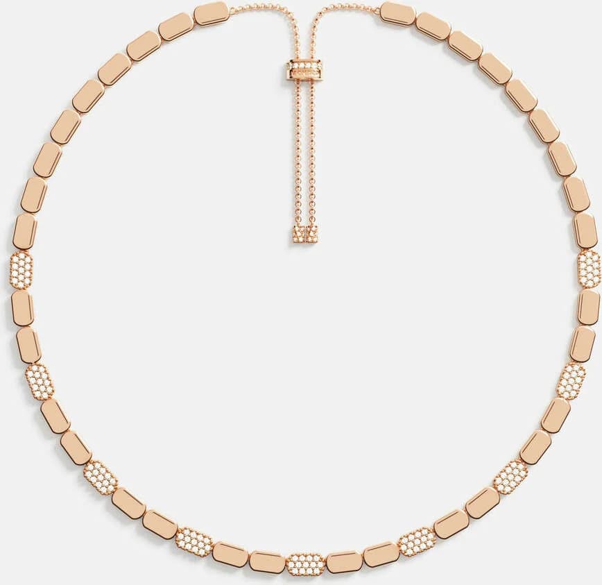 Garde-temps APM Monaco PC7638OX pour femme, collier ajustable plaqué or rose cristaux