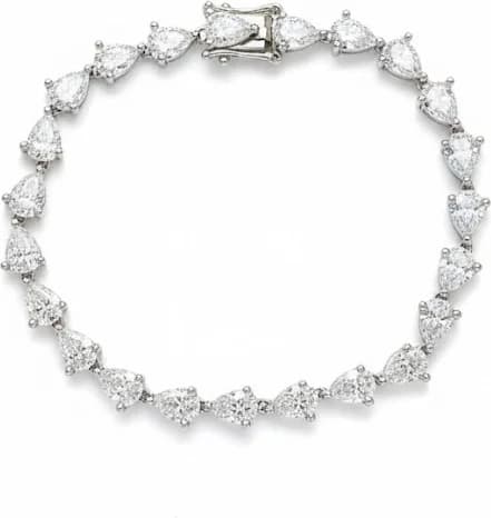 Garde-temps APM Monaco 112240 pour femme, bracelet rivière poire argent 925 zirconiums