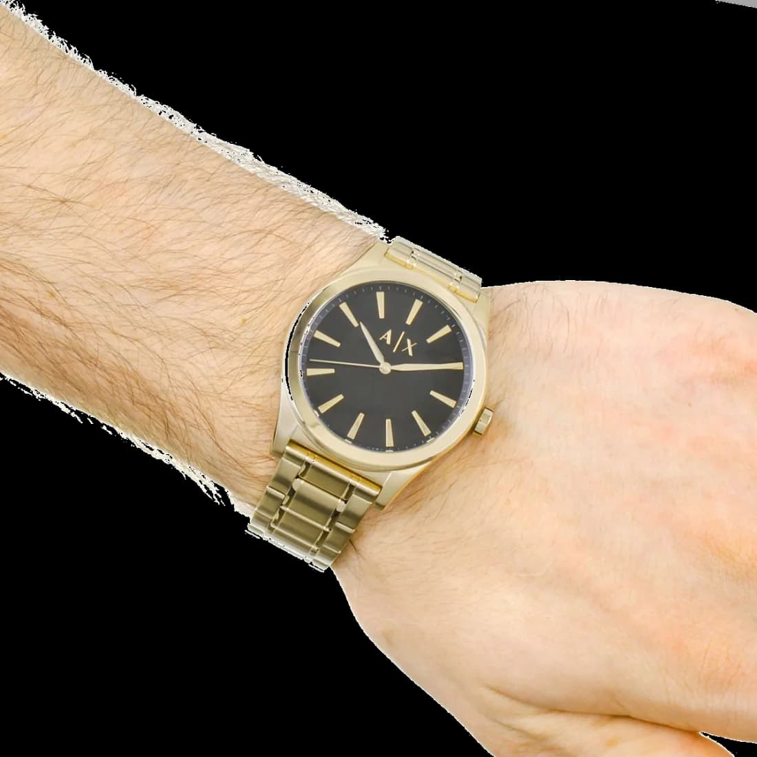 Détail du bracelet acier du Armani Exchange AX2328