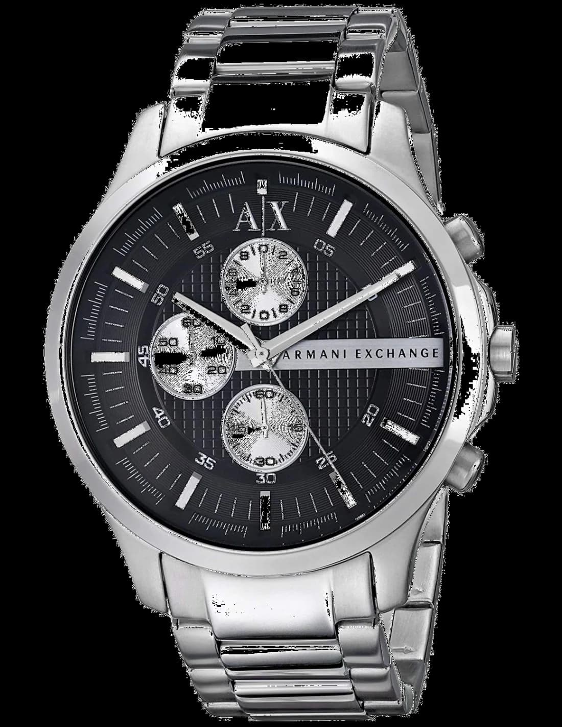 Garde-temps Armani Exchange AX2152 pour homme, chronographe cadran noir sur bracelet acier
