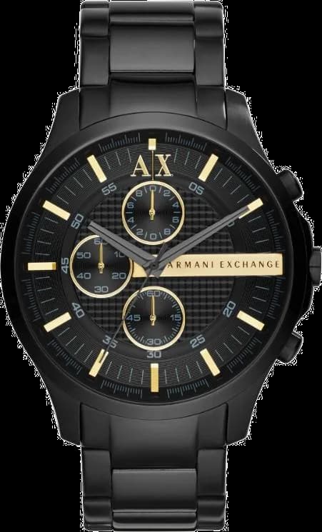 Garde-temps Armani Exchange AX2164 pour homme, cadran noir sur bracelet acier