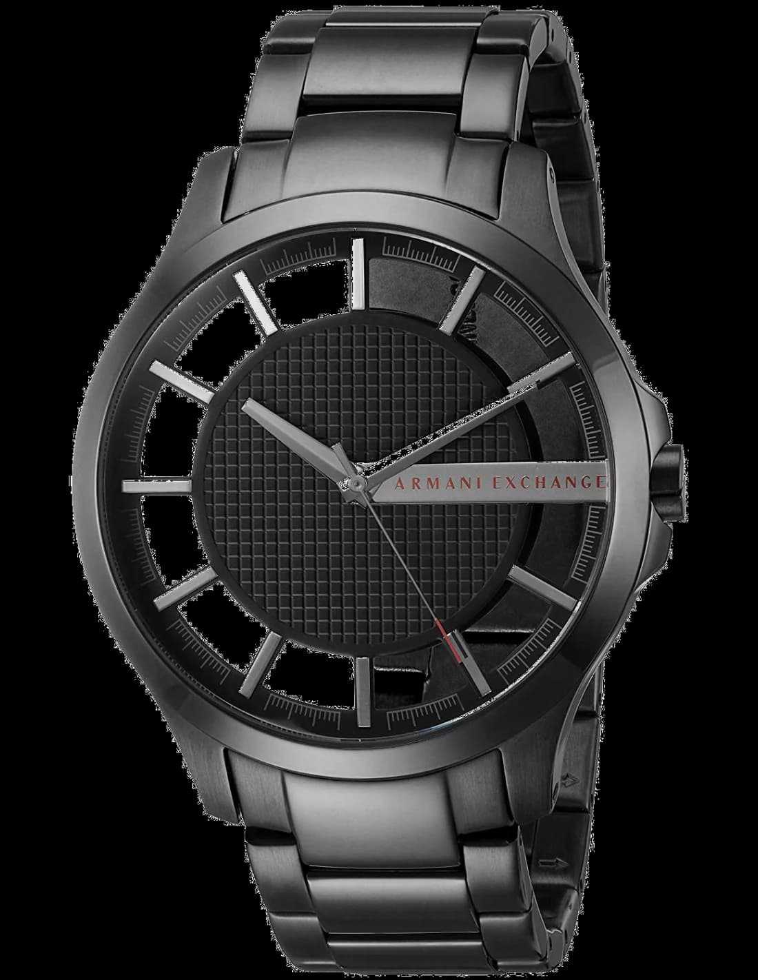 Garde-temps Armani Exchange AX2189 pour homme, cadran noir, bracelet acier noir, design sport-chic