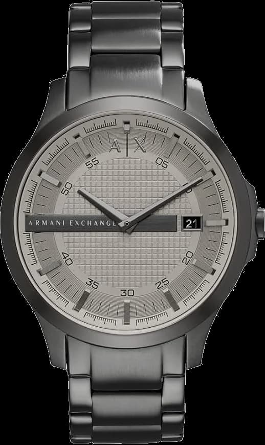 Garde-temps Armani Exchange AX2194 pour homme, cadran argent, bracelet acier gris, allure moderne
