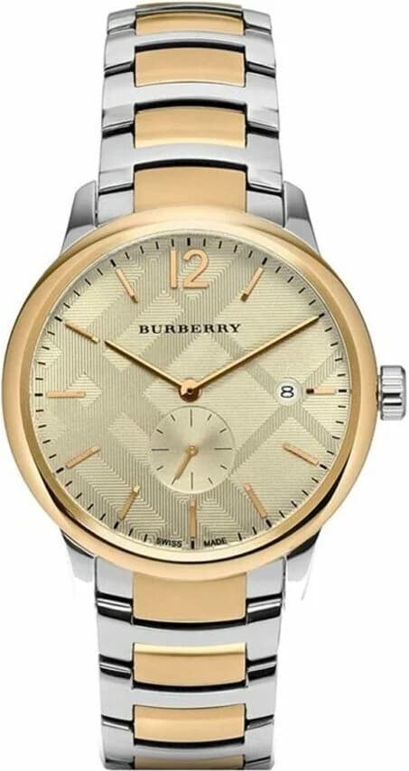 Garde-temps Burberry BU10011 pour femme, cadran or avec bracelet acier bicolore