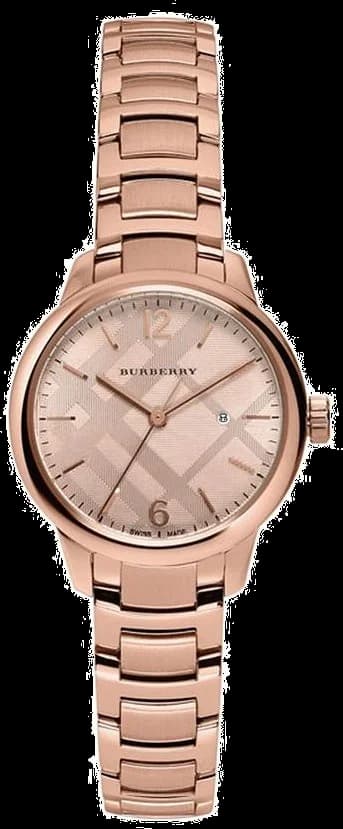 Garde-temps Burberry BU10116 pour femme, or rose 32mm avec bracelet acier