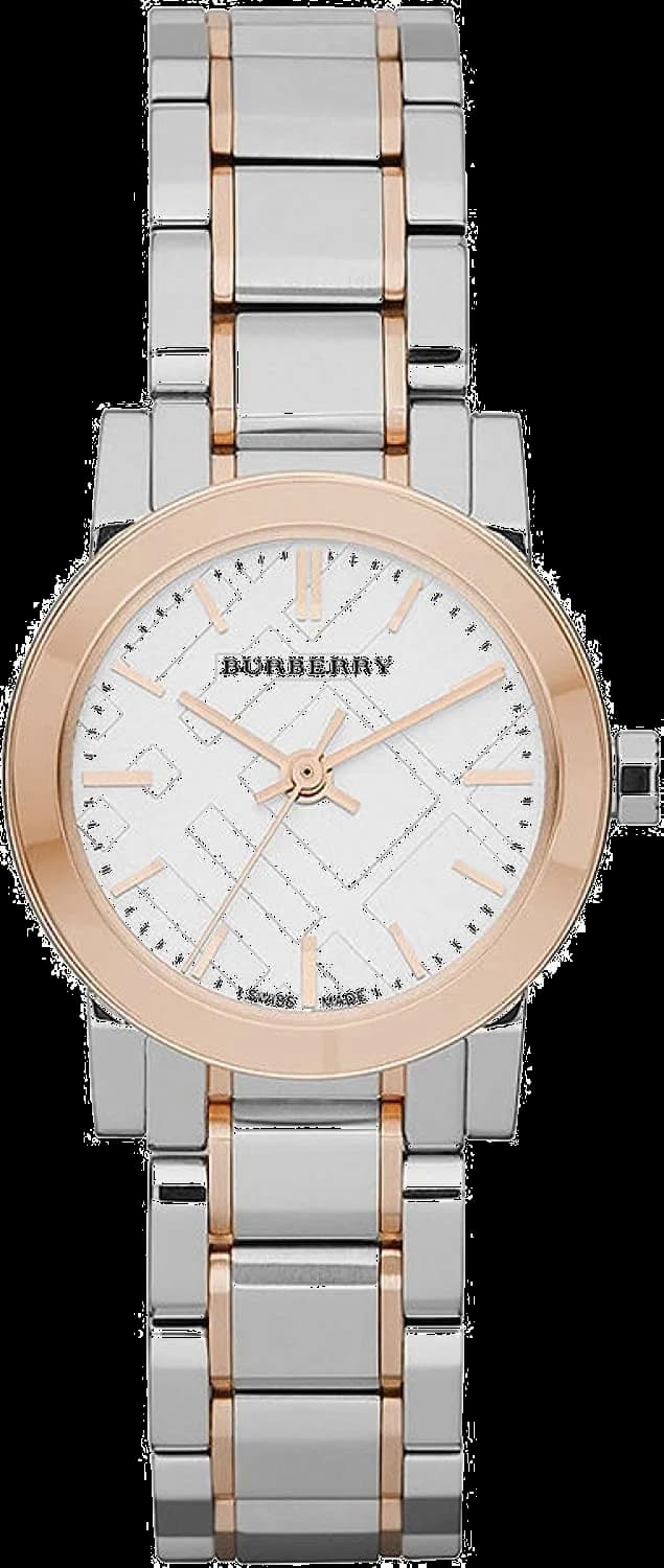 Garde-temps Burberry BU9205 pour femme, cadran blanc et accents or rose