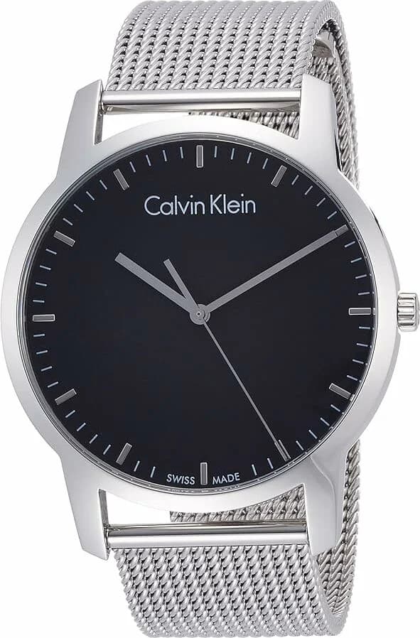 Garde-temps Calvin Klein K2G2G121 pour homme, cadran noir, bracelet acier milanais