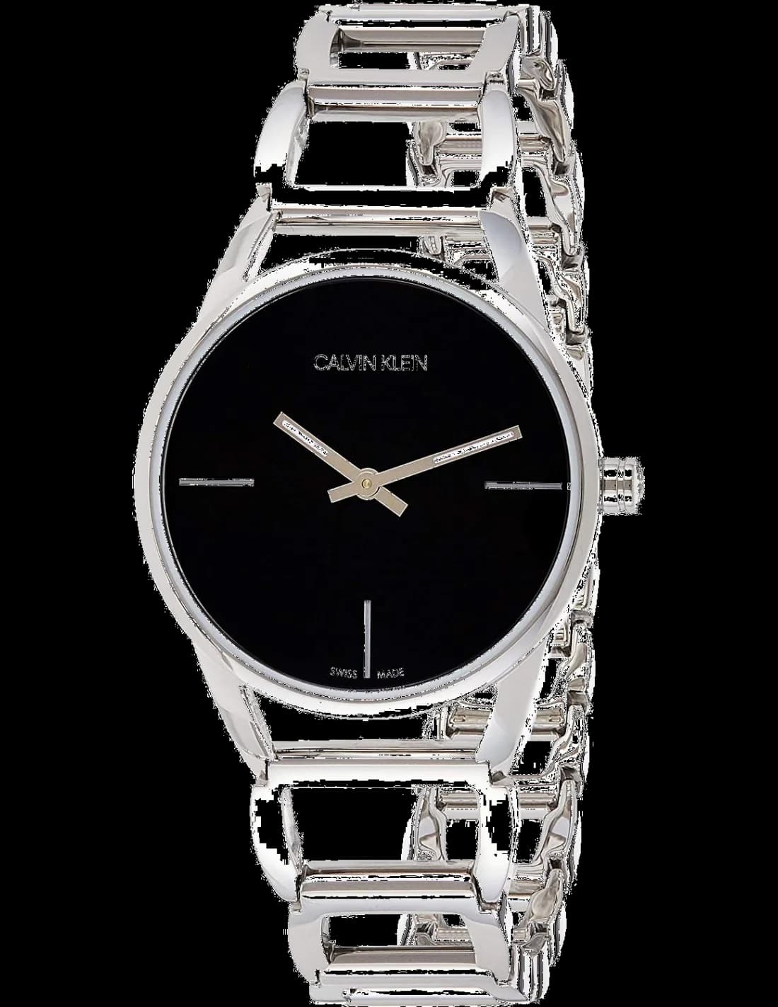 Garde-temps Calvin Klein K3G23121 pour femme, cadran noir, acier robuste