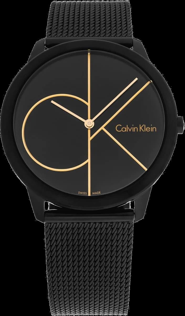 Garde-temps Calvin Klein K3M214X1 pour homme, cadran noir, bracelet acier 40mm