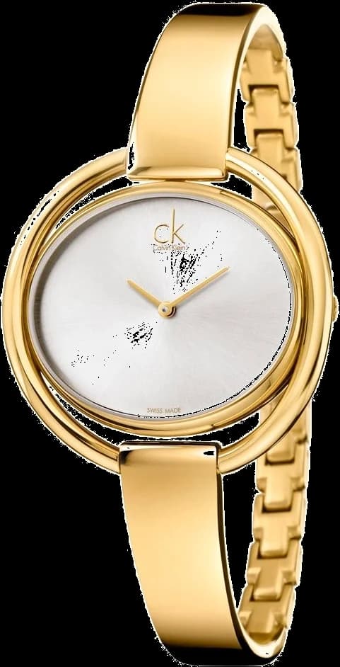 Garde-temps Calvin Klein K4F2N516 pour femme, cadran argent sur boîtier acier doré