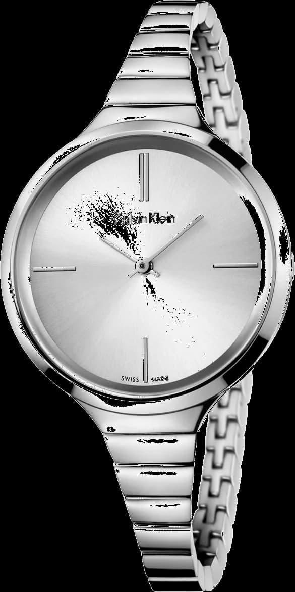 Garde-temps Calvin Klein K4U23126 pour femme, cadran argent et bracelet acier poli
