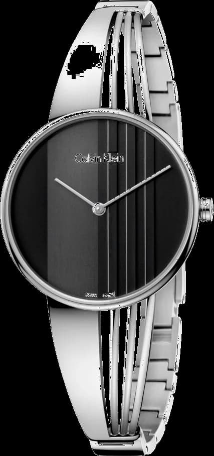 Garde-temps Calvin Klein K6S2N111 pour femme, cadran noir, bracelet acier