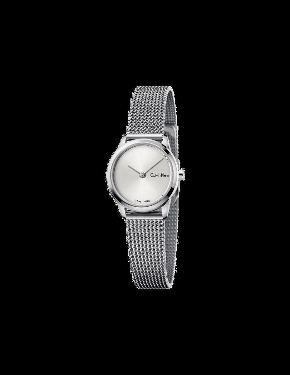 Garde-temps Calvin Klein K8G23126 pour femme, maille milanaise argentée, cadran argent