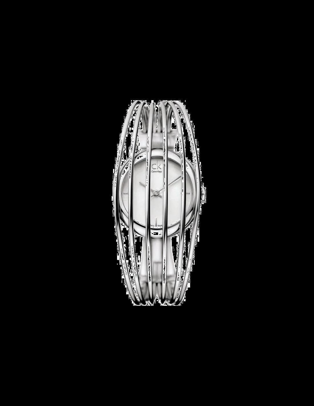 Garde-temps Calvin Klein K9924120 pour femme, petit cadran blanc, bracelet fine maille acier