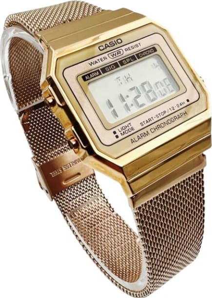Le garde-temps Casio A700WMG-5DF vu de profil