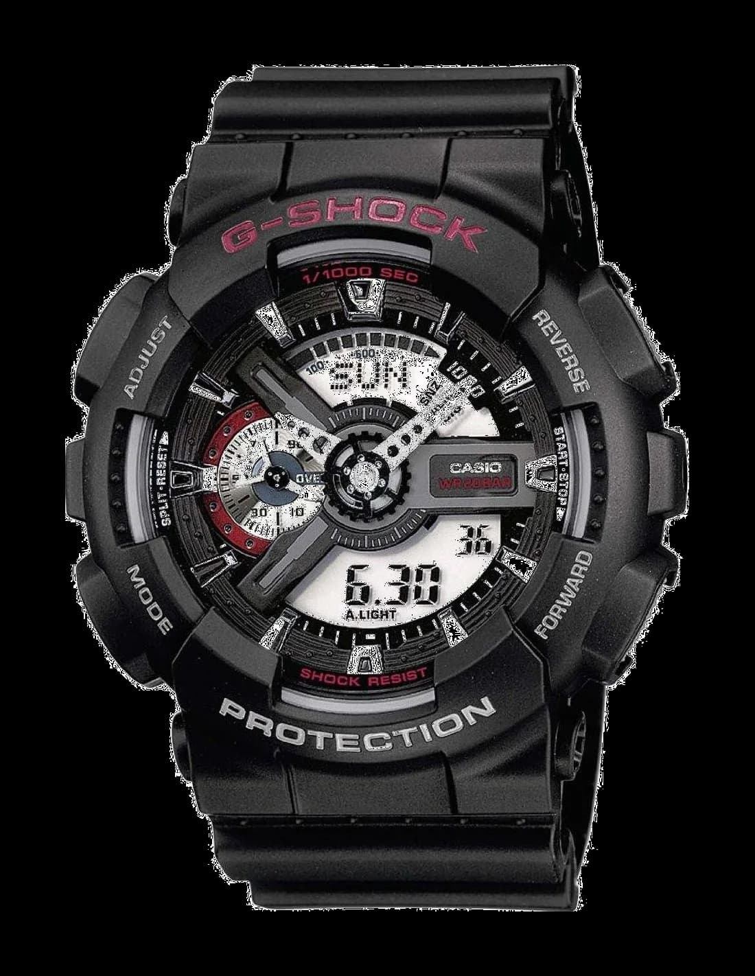 Garde-temps Casio GA-110-1AER pour homme, cadran blanc style G-Shock résistant