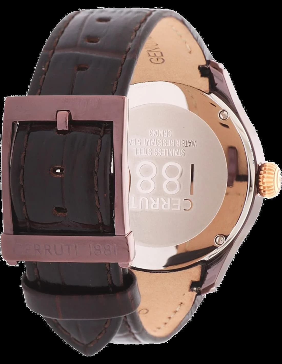 Zoom sur le cadran marron du Cerruti 1881 CRM043L233F
