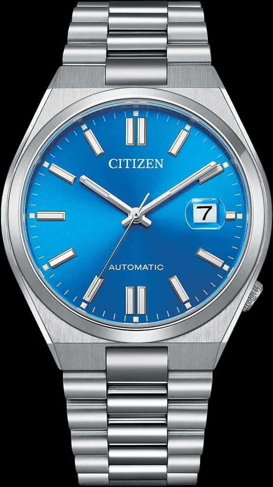 Garde-temps Citizen NJ0158-89L pour homme, cadran bleu, bracelet acier brossé
