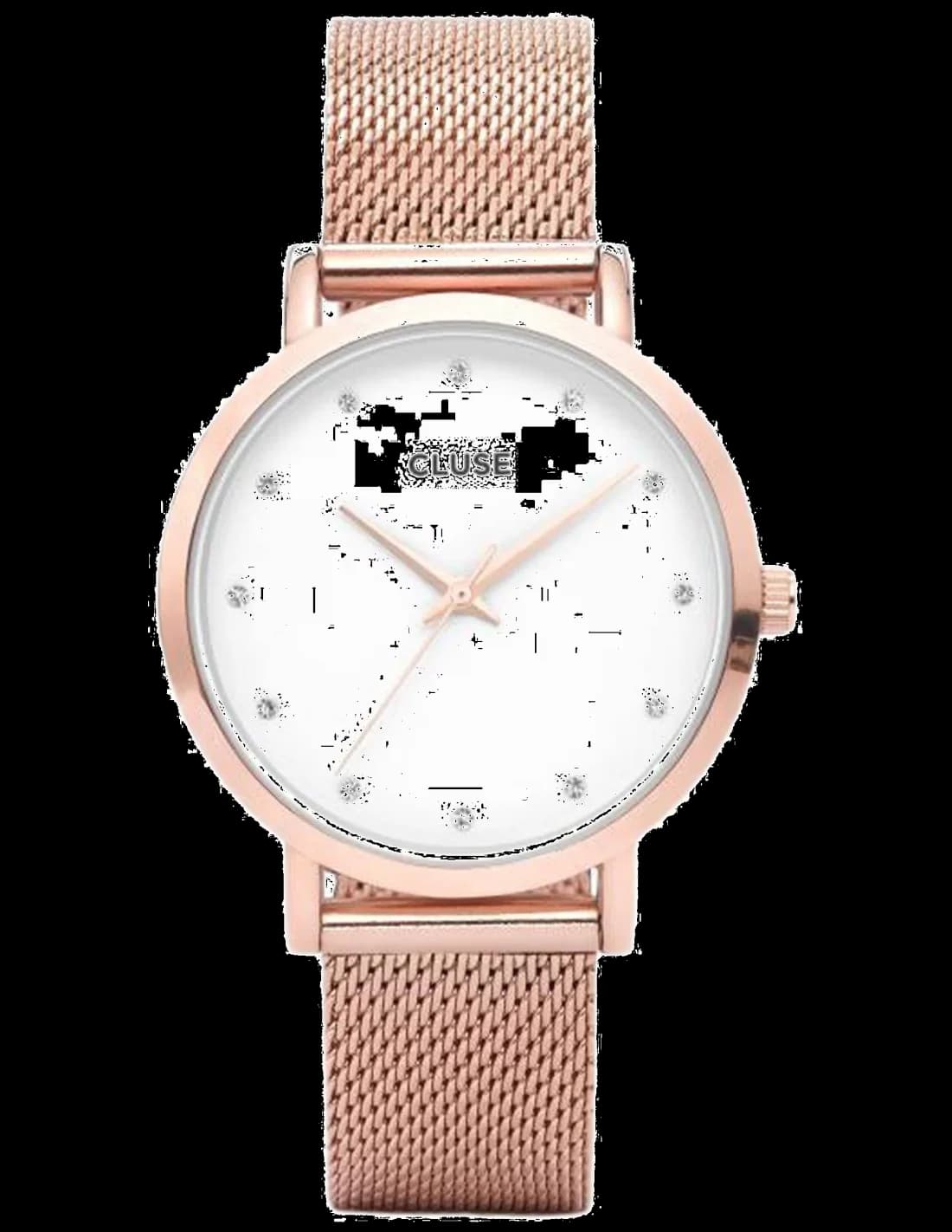 Garde-temps Cluse CL18303 pour femme, cadran blanc, bracelet acier argenté
