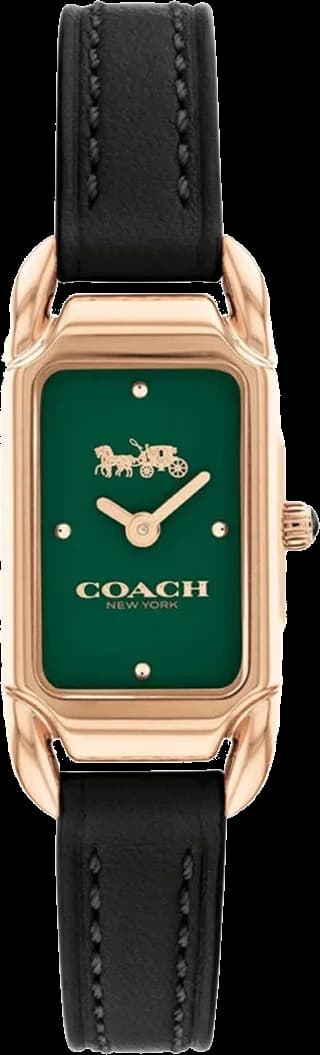 Garde-temps Coach 14504068 pour femme, au cadran vert et bracelet cuir fin