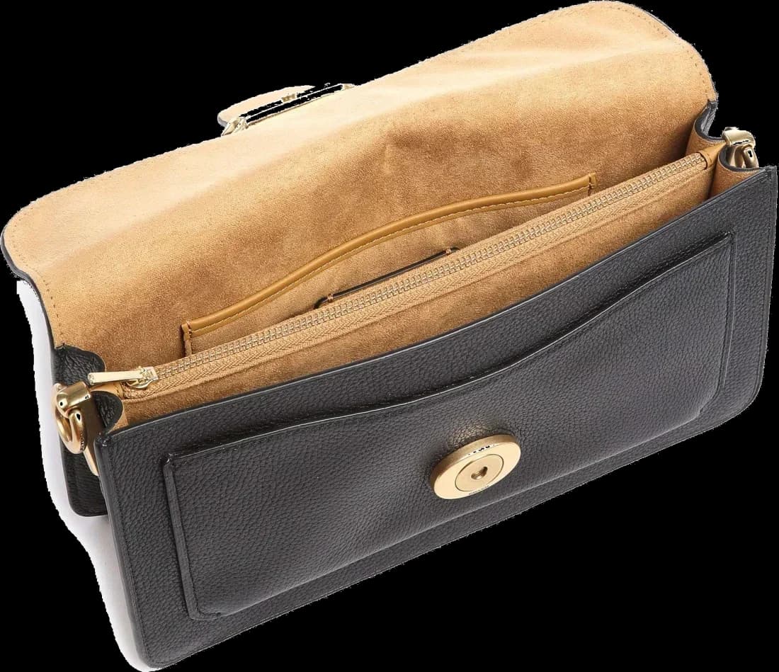 Garde-temps Coach pour femme, sac besace cuir grainé marron
