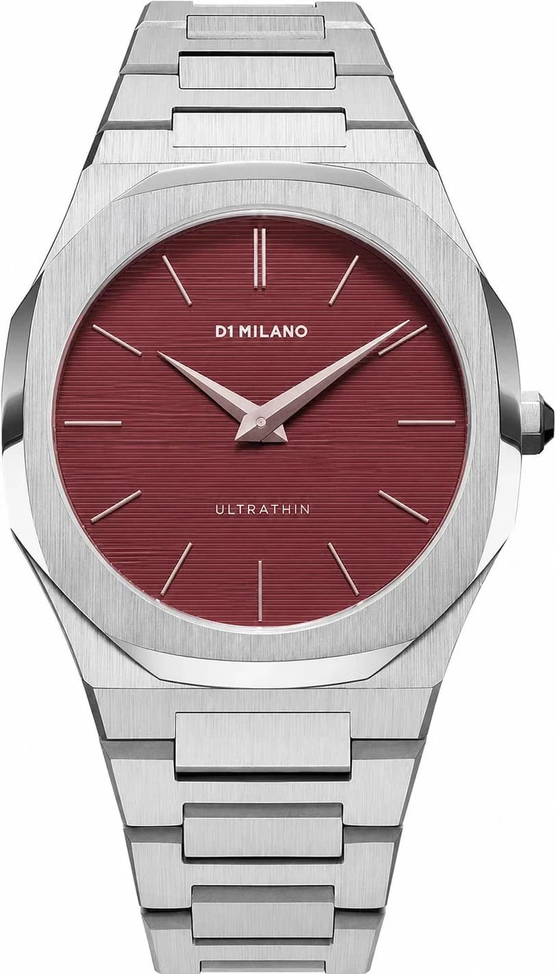 Garde-temps D1 Milano UTBJ11 pour unisexe, cadran rouge et bracelet acier