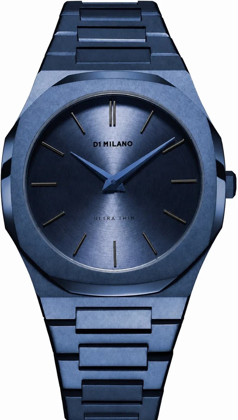 Garde-temps D1 Milano UTBJ21 pour homme, cadran bleu sur acier