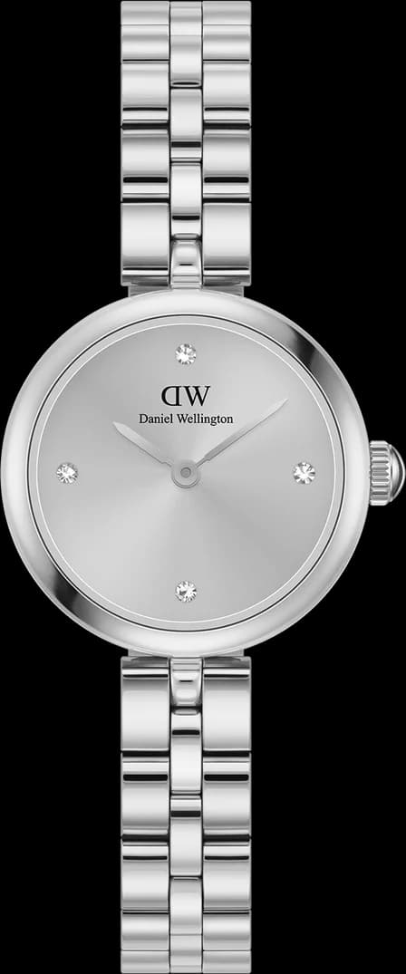 Garde-temps Daniel Wellington DW00100719 pour femme, cadran argent rayé soleil, bracelet acier argenté